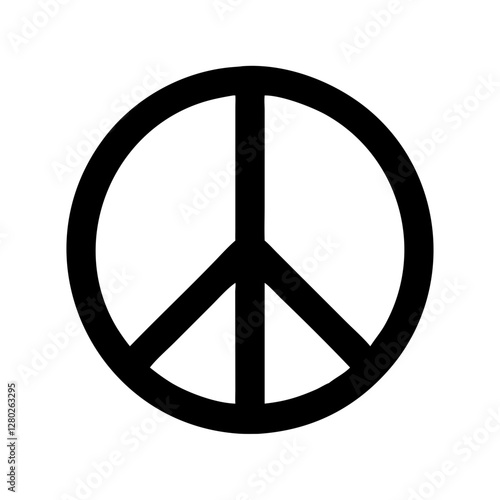 Black and white peace symbol