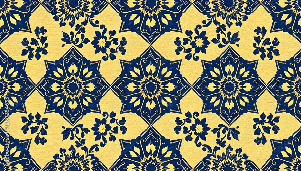 Authentic Mughal-Style Patterned Wallpaper with Rich Details Authentic Mughal-Style Patterned Wallpaper with Rich Details