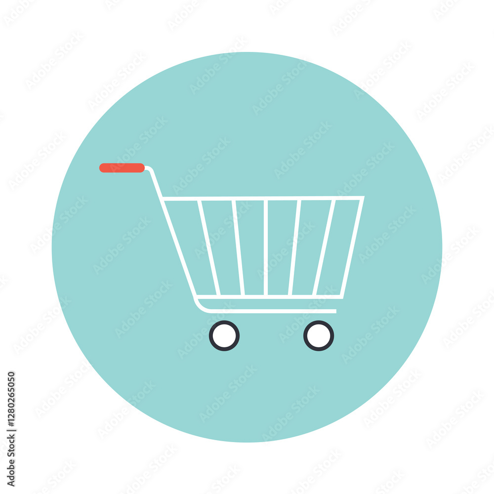 Shopping cart vector illustration icon. Shopping cart vector illustration icon.