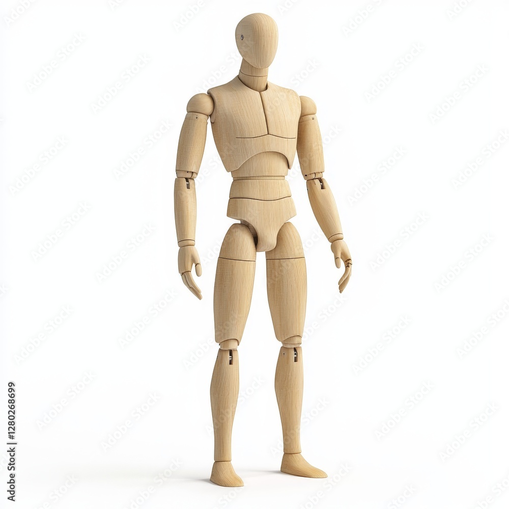 wooden artists mannequin in a neutral pose wooden artists mannequin in a neutral pose