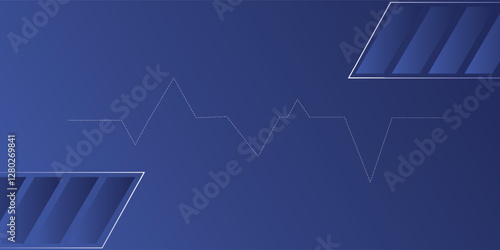 Abstract blue banner design vector, dynamic sporty horizontal background template for media promotion