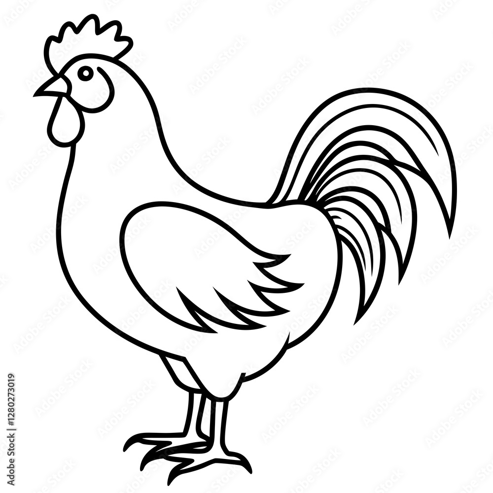 Minimalist Rooster Vector Minimalist Rooster Vector