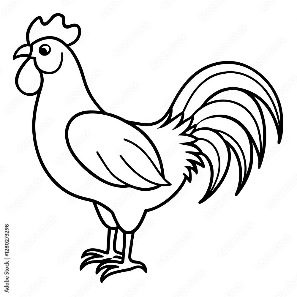 Minimalist Rooster Vector