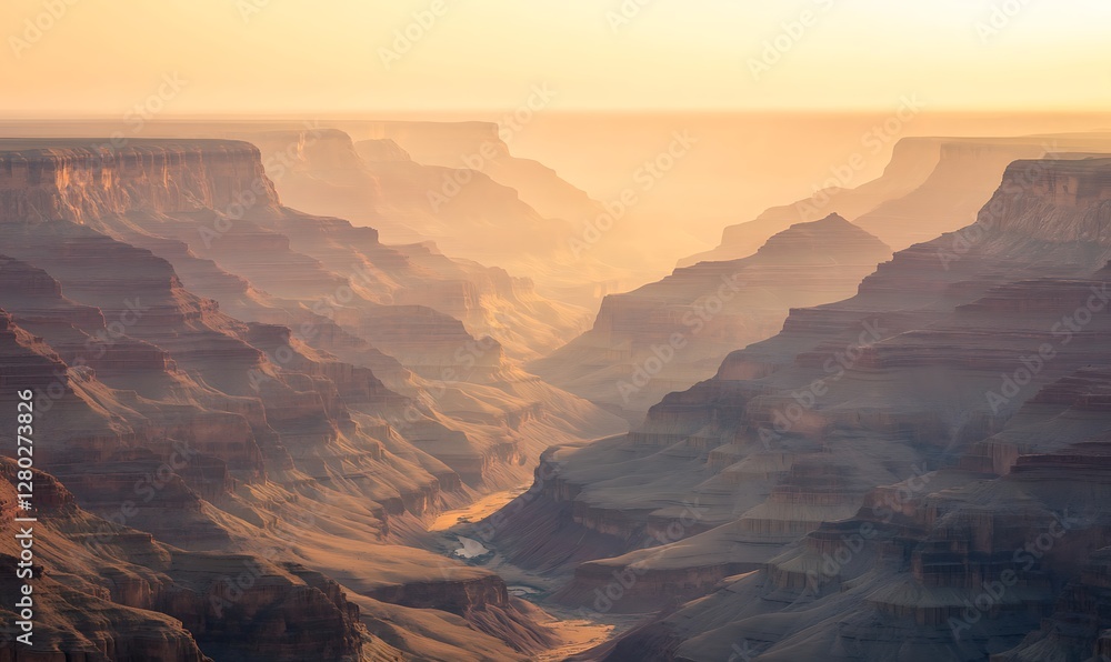 Fototapeta premium A stunning landscape image of the Grand Canyon featuring deep layered rock formations.