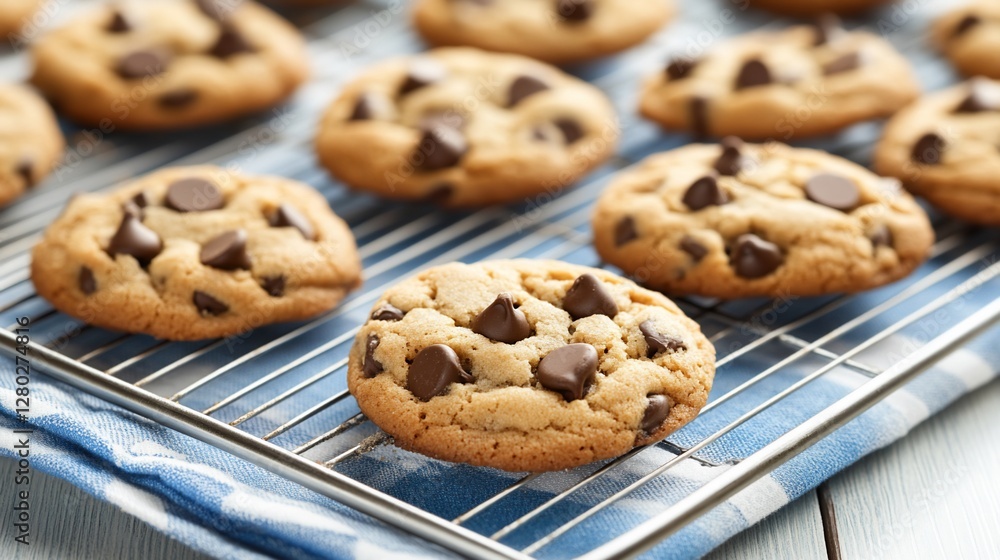 Cooling Chocolate Chip Cookies on Wire Rack (1) Cooling Chocolate Chip Cookies on Wire Rack (1)
