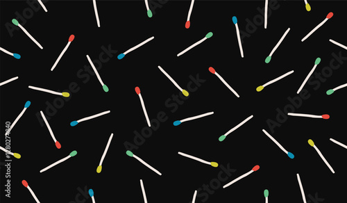 Cute matches pattern background vector design