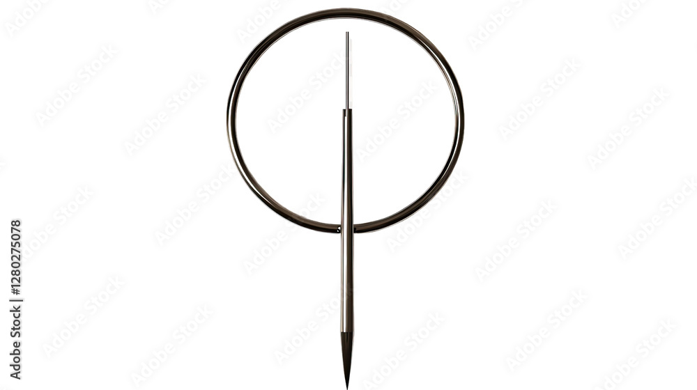 Abstract Ring and Arrow: A sleek, minimalist design featuring a perfectly formed ring intersected by a straight arrow, symbolizing direction and focus. Abstract Ring and Arrow: A sleek, minimalist design featuring a perfectly formed ring intersected by a straight arrow, symbolizing direction and focus.