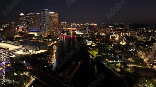 Wallpaper Mural Tampa Skyline At Tampa Florida United States. City Skyline Showing Modern And Traditional Architecture. Building Clouds Sky Downtown Cityscape. Night Outdoor Panoramic. Tampa Florida. Torontodigital.ca
