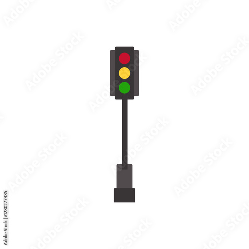 stop traffic light signal vector illustration. traffic signal red light, yellow light, green light. graphic design for driving apps and web. vector illustration isolated on white background