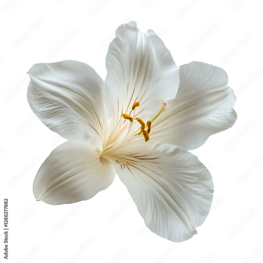 Fototapeta premium White flower isolated on a transparent background.