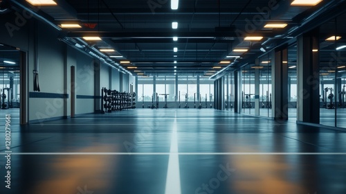 Wallpaper Mural HIIT workout with squat pulses and mountain climbers in a minimalist gym. Featuring explosive strength, agility, and endurance Torontodigital.ca