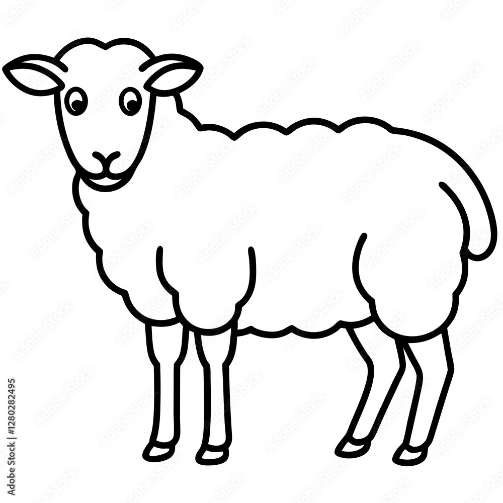 Minimalist Sheep Sketch Minimalist Sheep Sketch