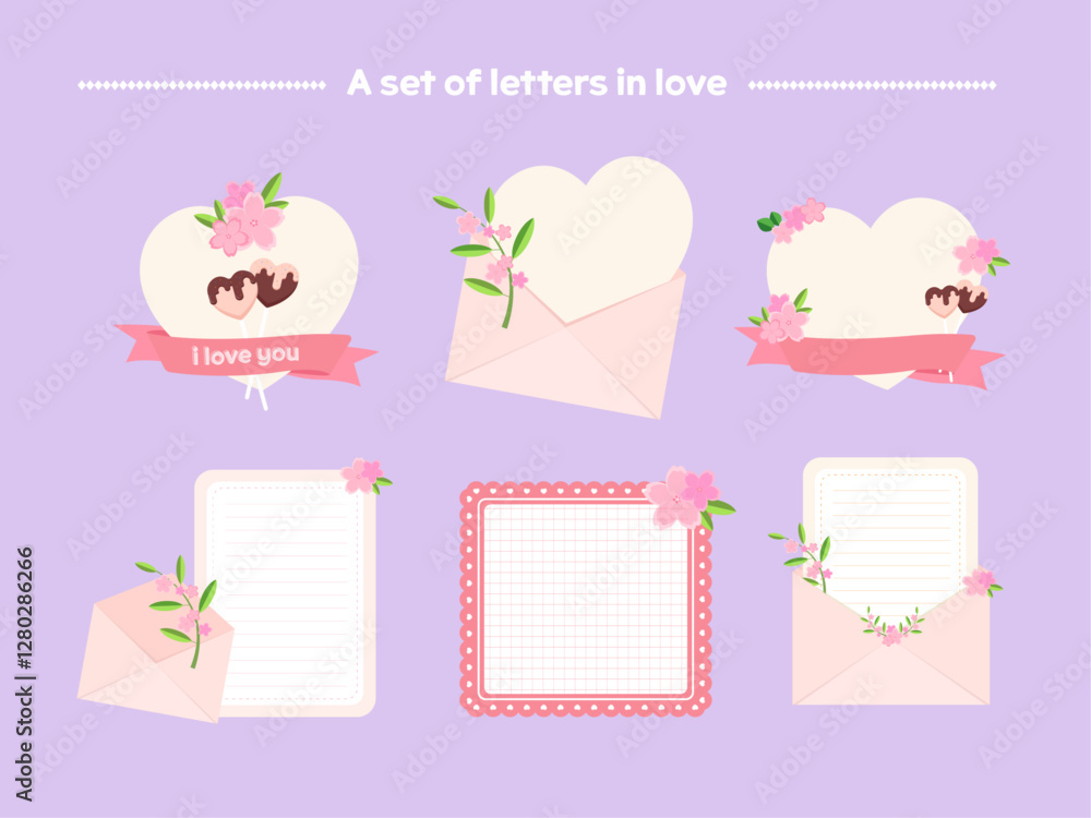 Background illustration. Flower illustration. Pink cherry blossom notepad illustration design set on a warm spring day. Vector illustration design Background illustration. Flower illustration. Pink cherry blossom notepad illustration design set on a warm spring day. Vector illustration design