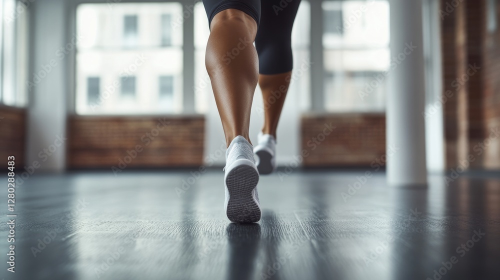 HIIT workout with toe taps in a clean studio. Featuring agility and leg strength HIIT workout with toe taps in a clean studio. Featuring agility and leg strength