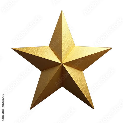 gold star png transparent background, shiny metallic five-pointed star, 3d rendered star png