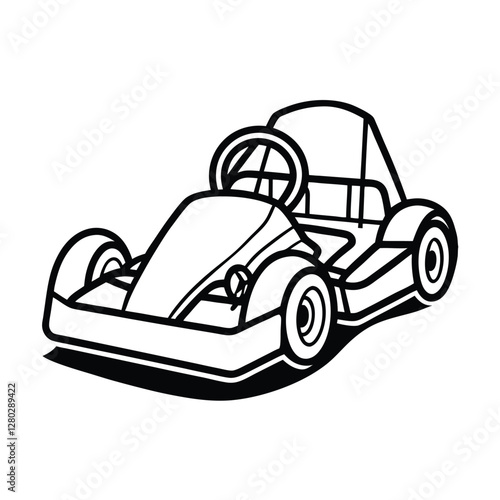 Go kart sport line art