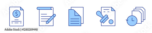 documents, contract, temporary files, application, quote request. Document Icon vector illustration. Line Duotone style. Editable stroke