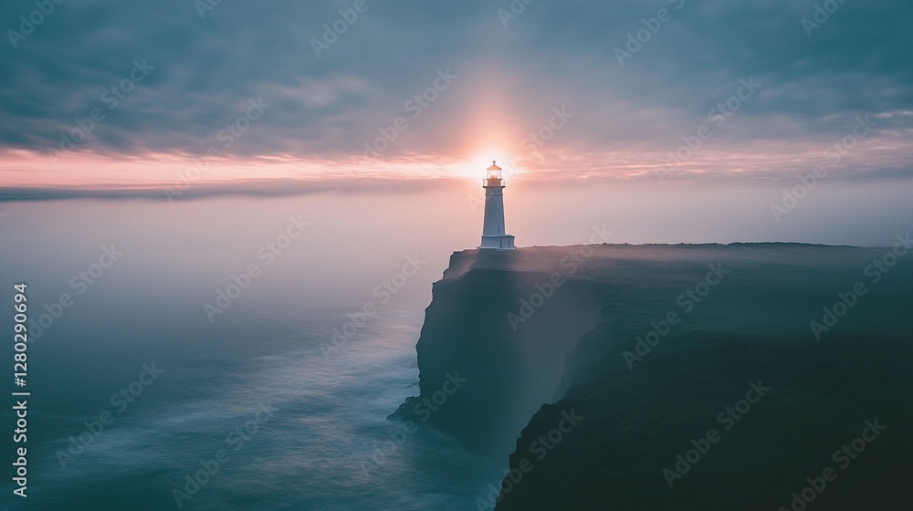 Fototapeta premium Lighthouse Sunset Seascape