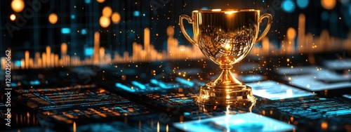 Golden Trophy Award on Business Data Success Report
