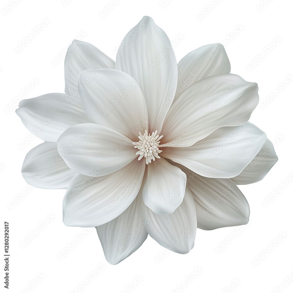 Fototapeta premium A beautiful white flower with delicate petals and a soft texture, symbolizing purity and elegance in nature.