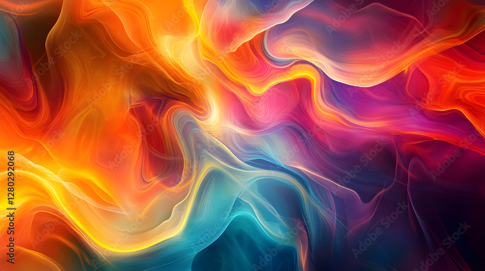 Abstract background of rainbow colors with flowing waves and mixing colors. Abstract background for digital design or presentation. Abstract background of rainbow colors with flowing waves and mixing colors. Abstract background for digital design or presentation.