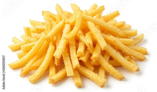 French fries on a white background. ai generative photo