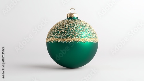 Festive green christmas ornament home decor photography minimalist background close-up holiday cheer