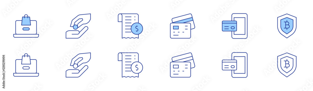 Payment icon set in two styles, Duotone and Thin Line style. Editable stroke. credit card payment, online payment, payment, secure payment, transaction history Payment icon set in two styles, Duotone and Thin Line style. Editable stroke. credit card payment, online payment, payment, secure payment, transaction history