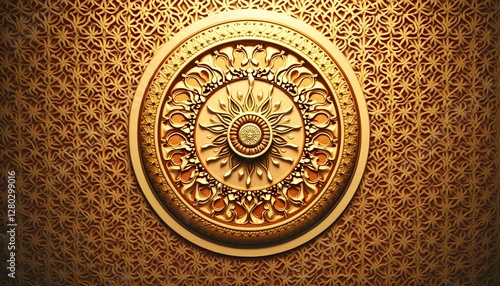 Ornate Mughal Vine Pattern with Regal Accents