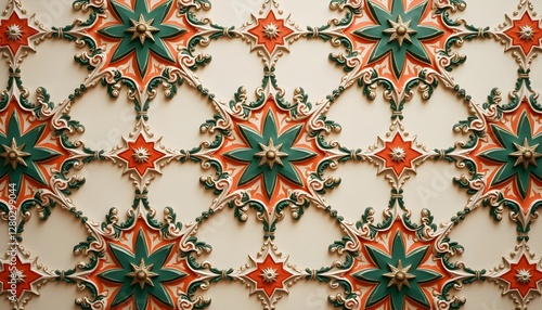 Mughal-Inspired Textile Pattern with Fine Details