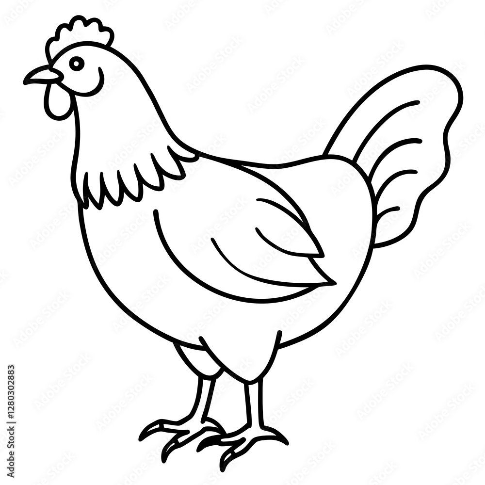 Modern Rooster Line Art Modern Rooster Line Art