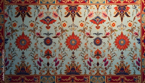 Sophisticated Mughal Vine & Floral Medallion Pattern