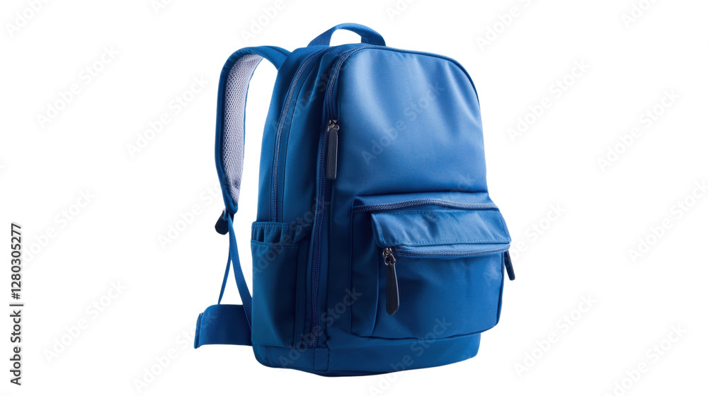 Fototapeta premium Blue backpack isolated on white background
