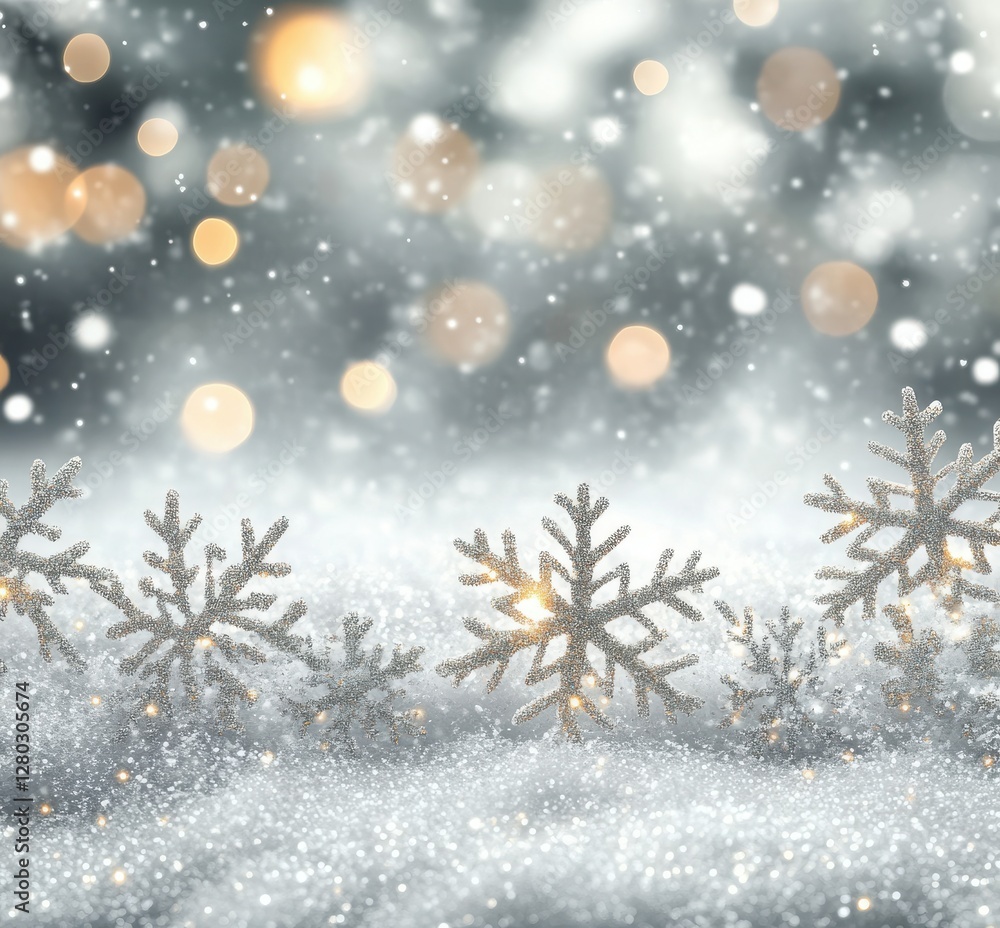 Beautiful Snowflakes in Winter Wonderland with Soft Bokeh Lights and Gentle Snowfall Creating a Magical and Cozy Atmosphere for Holiday Celebrations Beautiful Snowflakes in Winter Wonderland with Soft Bokeh Lights and Gentle Snowfall Creating a Magical and Cozy Atmosphere for Holiday Celebrations