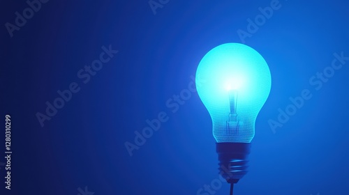 Glowing Blue Lightbulb Digital Innovation Concept