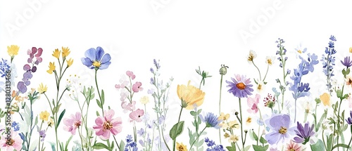 Watercolor wildflowers border (1)