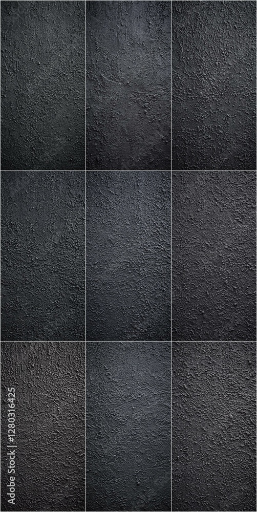 Fototapeta premium Three black and white images of a black and white background with a lot of texture. The images are all the same size and are all black and white