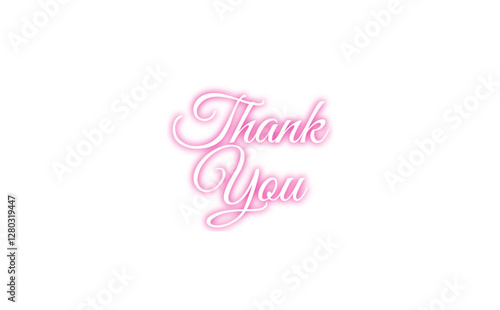 手書き風の筆記体で書いたThank You（ありがとう）の文字（カリグラフィー）
