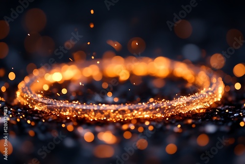 Glowing Sparkler Ring Abstract Art Background Image