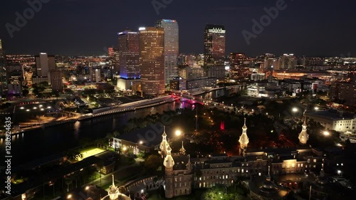 Wallpaper Mural Night Tampa Skyline At Tampa Florida United States. City Skyline Showing Modern And Traditional Architecture. Building Industry Landscape High Rise Building Beautiful. Industry Urban Town. Torontodigital.ca
