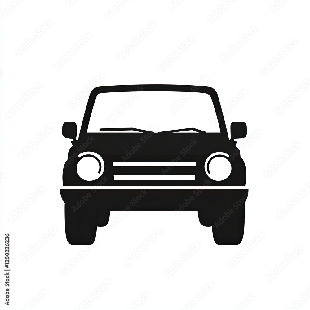 Front view of a black silhouette SUV Front view of a black silhouette SUV