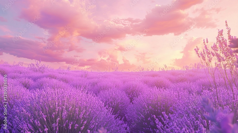 Fototapeta premium Lavender Sunset Field