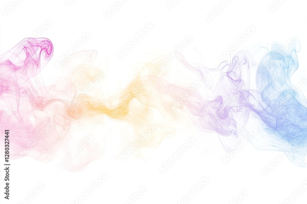 Fototapeta premium Colorful smoke abstract design on white background (1)