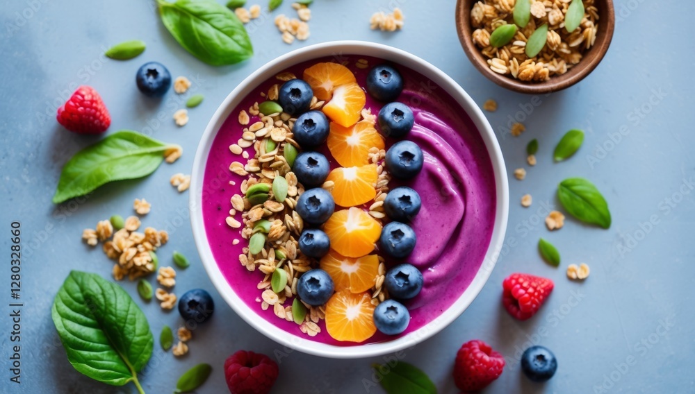 Colorful Smoothie Bowl with Fresh Toppings Colorful Smoothie Bowl with Fresh Toppings