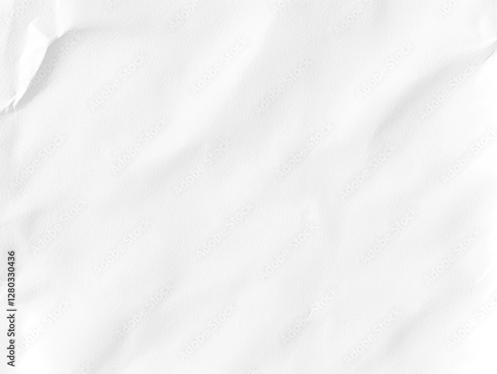 Crumpled white paper texture with subtle shadows and creases Crumpled white paper texture with subtle shadows and creases