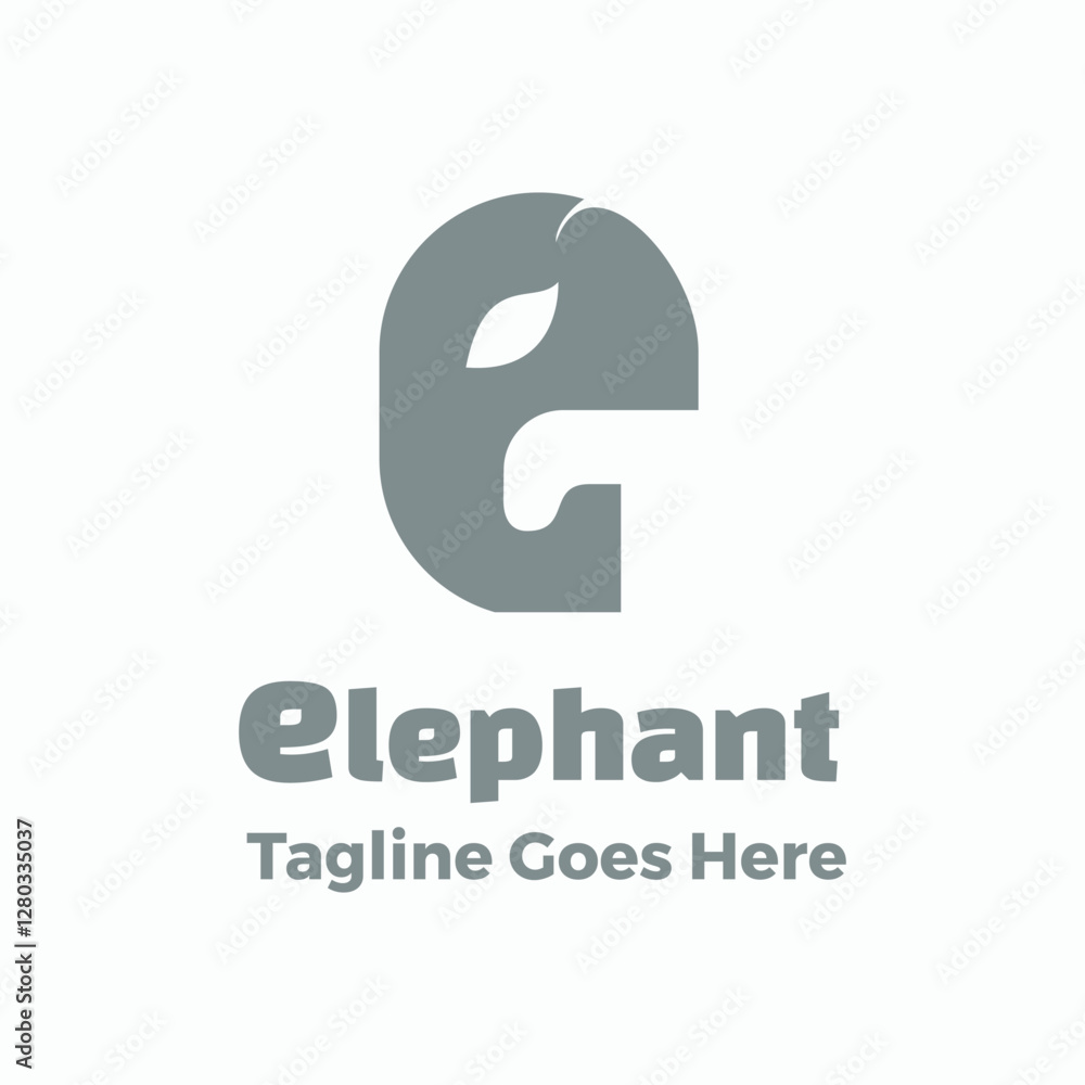 Elephant Simple Flat Logo Elephant Simple Flat Logo