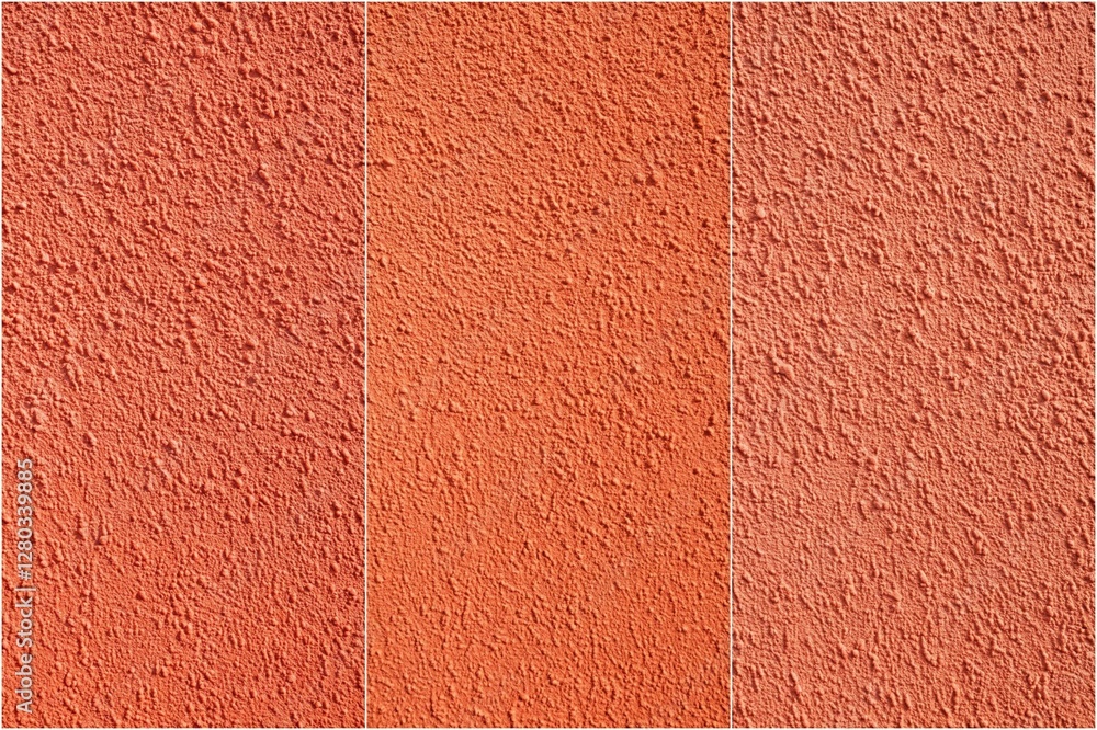 Fototapeta premium Three different shades of orange are shown side by side. The colors are warm and inviting, creating a cozy and comfortable atmosphere