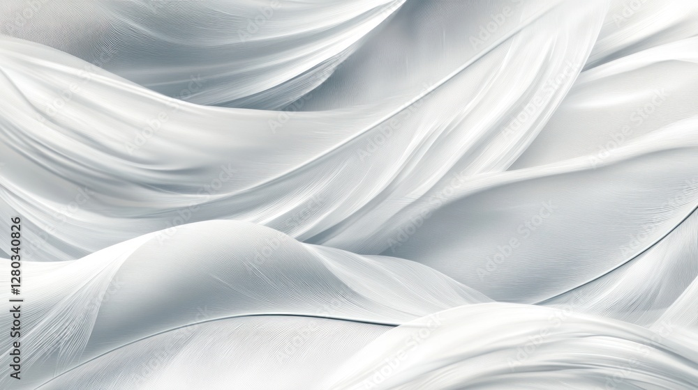 Obraz premium Abstract Silver Drapery: Elegant Swirls of Fabric in Monochromatic Hues