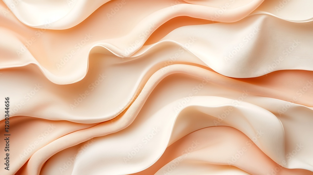 Fototapeta premium Soft Peach and Cream Draped Fabric Texture