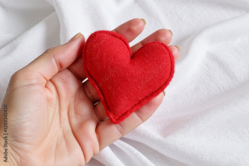 A Red Heart Is Held Gently In A Human Hand A Red Heart Is Held Gently In A Human Hand